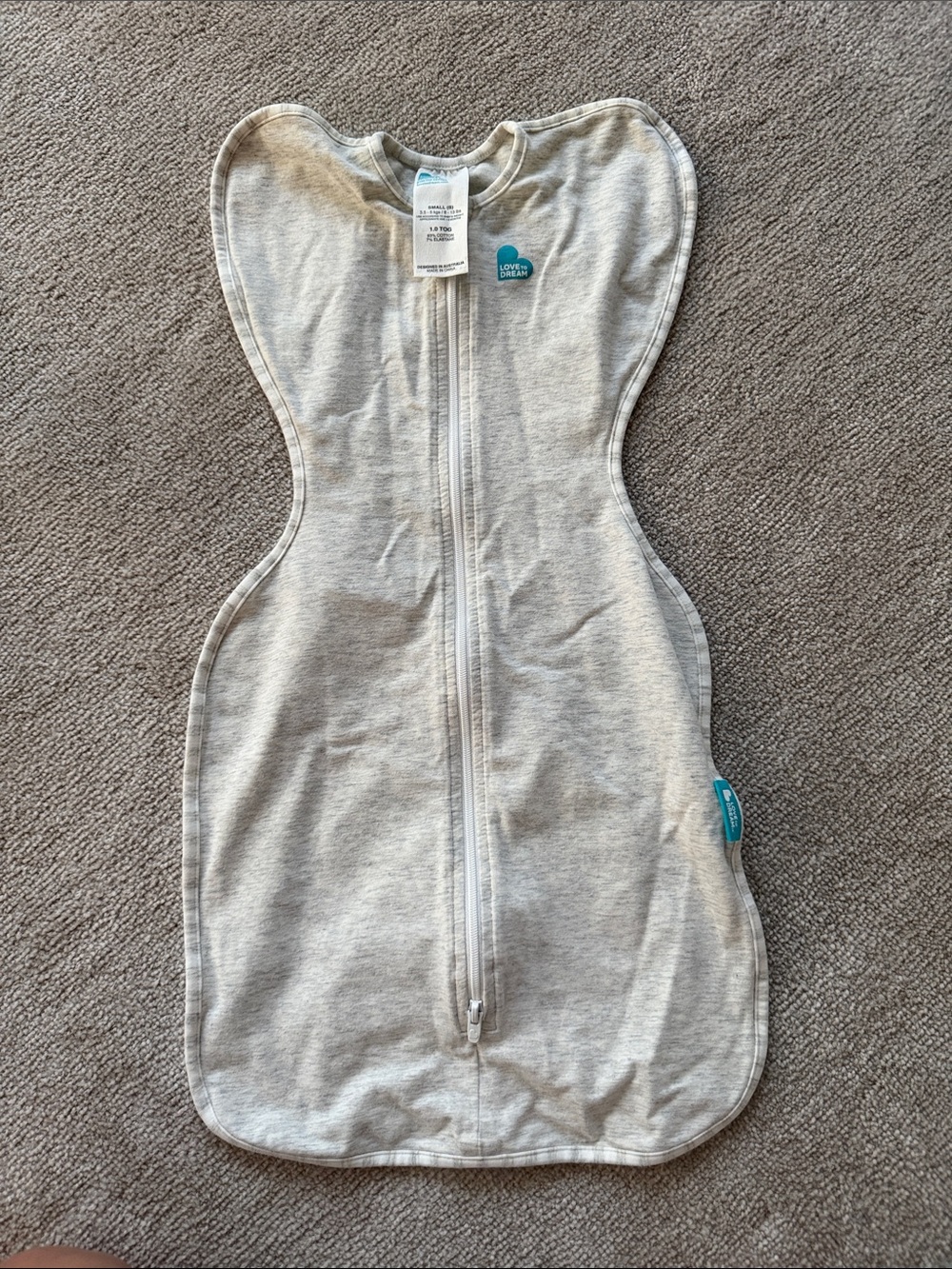 Love To Dream Grey Swaddle Sleepsuit - Lightweight Baby Sleep Sack